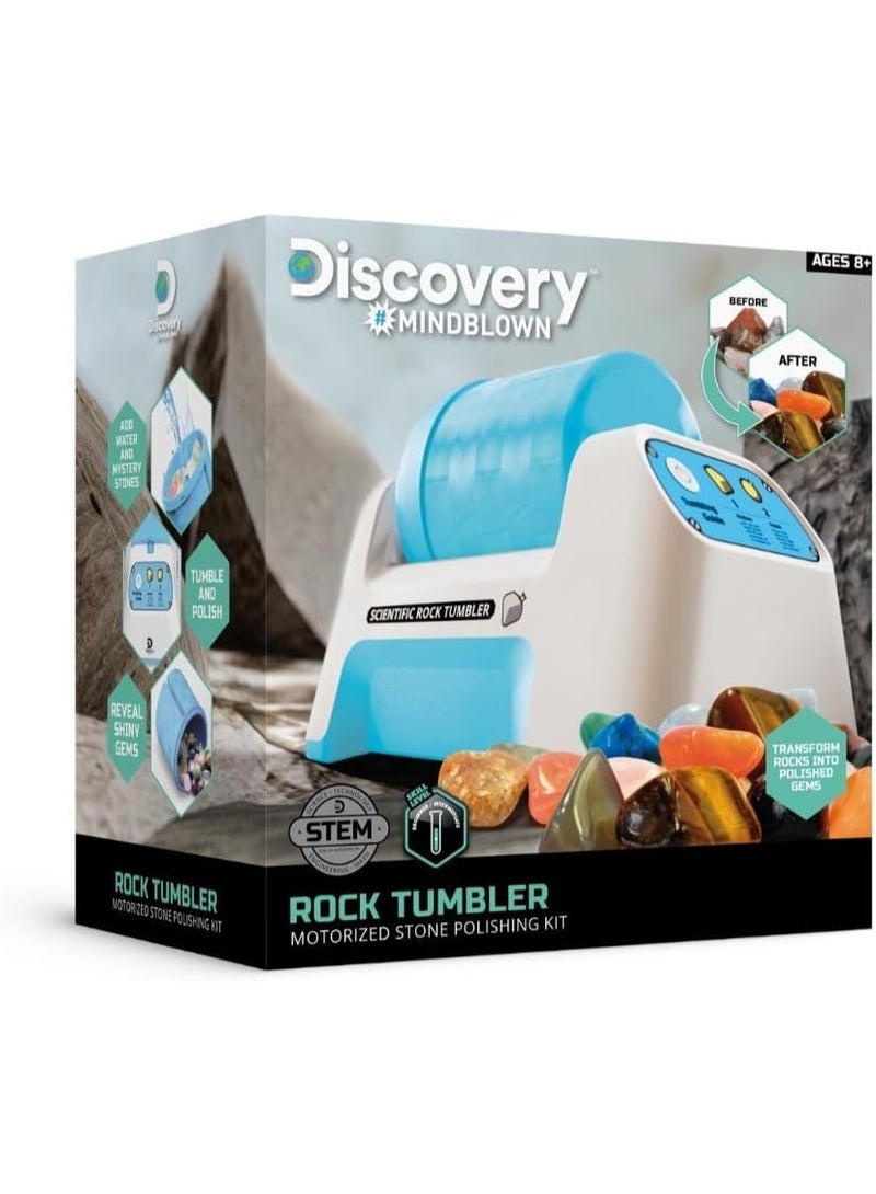 Discovery™ #MINDBLOWN Rock Tumbler Starter Kit – Stone Polishing Set with Rocks, Grit, Gem Case| STEM Science Project Kit for Kids & Beginners| Cool Toy for Boys & Girls Ages 8+ - Image 2